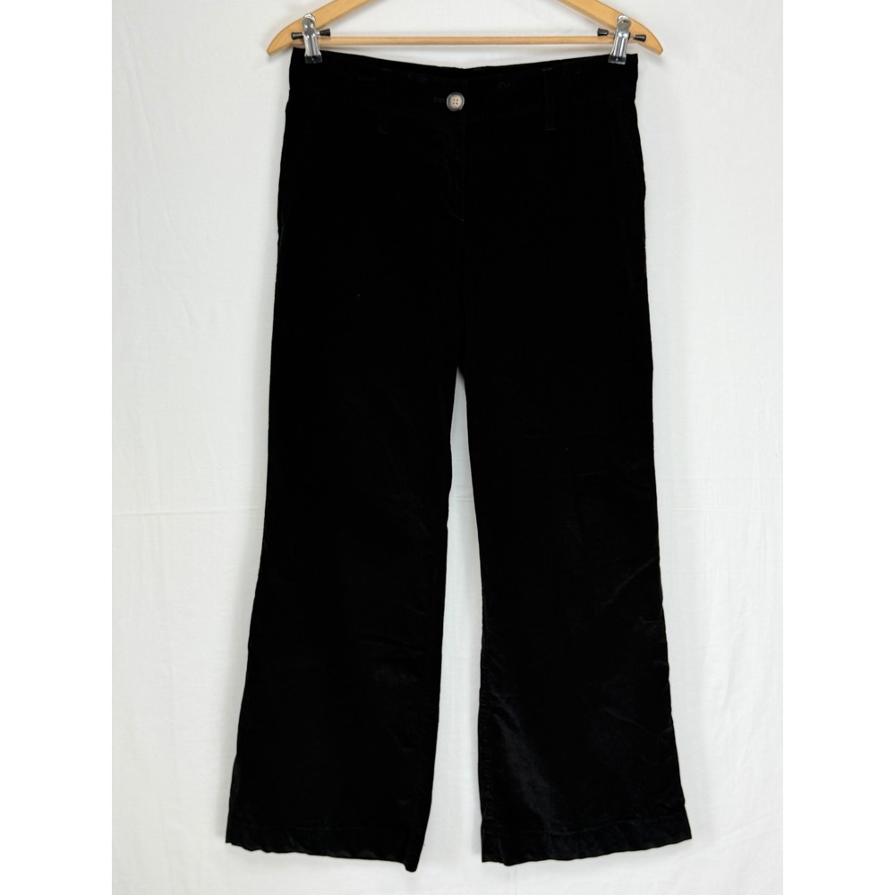 J. Jill Women Pants 8 Black Corduroy Wide Leg Stretch Trousers Mid Rise